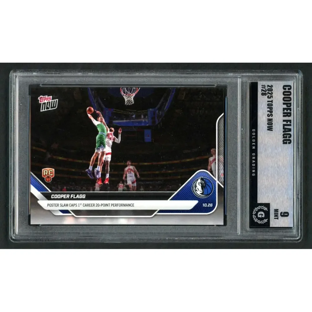 2025-26 Topps Now 1st 20 Point Game #28 Cooper Flagg Rookie (RC) Graded Mint 9 - Picture 1 of 3